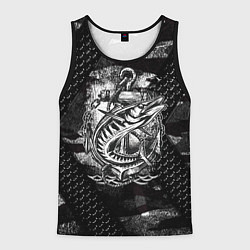 Майка-безрукавка мужская Рыба и якорь, цвет: 3D-черный