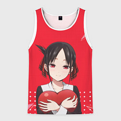Майка-безрукавка мужская Kaguya Heart, цвет: 3D-белый