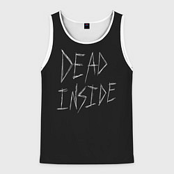 Майка-безрукавка мужская Надпись Dead Inside, цвет: 3D-белый