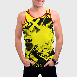 Майка-безрукавка мужская Черно-желтый беспредел, цвет: 3D-красный — фото 2