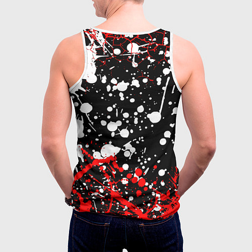 Мужская майка без рукавов Toyota тойота брызги красок / 3D-Белый – фото 4