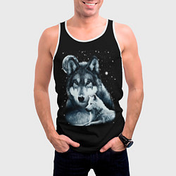 Майка-безрукавка мужская Ночные Волки, цвет: 3D-белый — фото 2