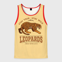 Майка-безрукавка мужская ЛЕОПАРД - LEOPARDS, цвет: 3D-красный