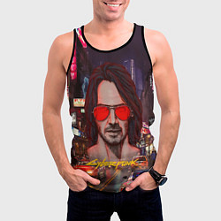 Майка-безрукавка мужская Johnny Cyberpunk2077 Джонни, цвет: 3D-черный — фото 2