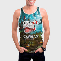 Майка-безрукавка мужская Cuphead Zombie, цвет: 3D-белый — фото 2