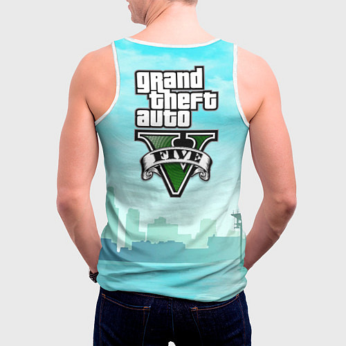 Мужская майка без рукавов GTA Beach girl / 3D-Белый – фото 4