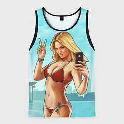 Майка-безрукавка мужская GTA Beach girl, цвет: 3D-черный
