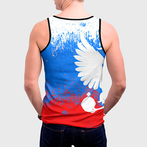Мужская майка без рукавов Я русский герб / 3D-Черный – фото 4