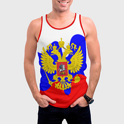 Майка-безрукавка мужская Герб россии герб, цвет: 3D-красный — фото 2