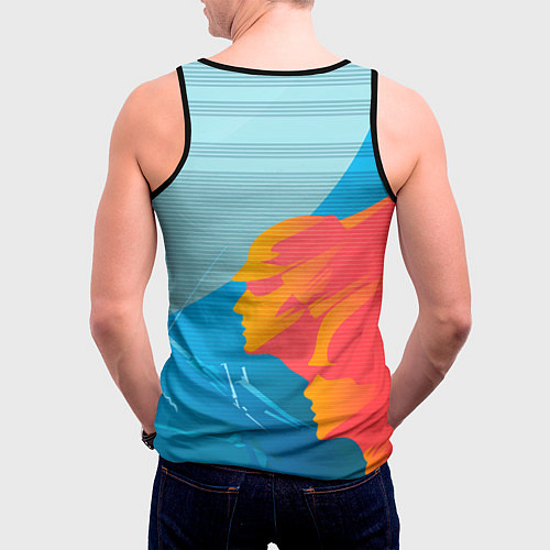 Мужская майка без рукавов Патриот России герб / 3D-Черный – фото 4