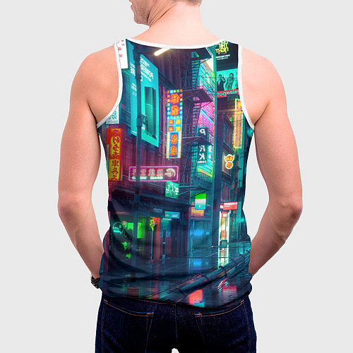 Мужская майка без рукавов Judy Cyberpunk2077 Киберпанк / 3D-Белый – фото 4