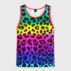 Майка-безрукавка мужская Leopard Pattern Neon, цвет: 3D-красный