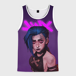 Майка-безрукавка мужская ARCANE League Of Legends JINX, цвет: 3D-белый