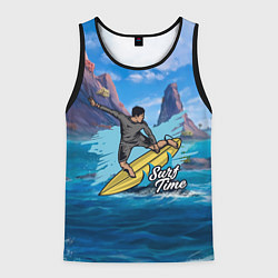 Майка-безрукавка мужская Серфинг Surf, цвет: 3D-черный