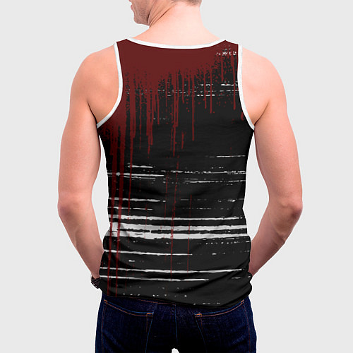 Мужская майка без рукавов KoЯn Корн потеки / 3D-Белый – фото 4
