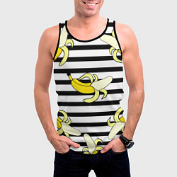 Майка-безрукавка мужская Banana pattern Summer, цвет: 3D-черный — фото 2