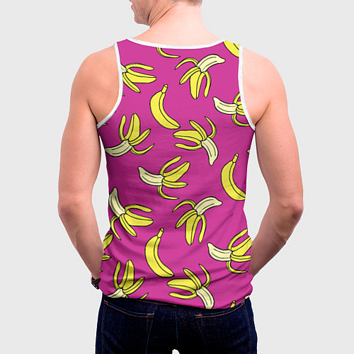 Мужская майка без рукавов Banana pattern Summer Color / 3D-Белый – фото 4