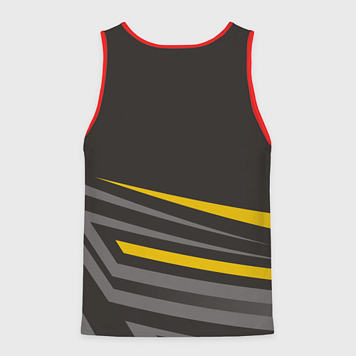 Мужская майка без рукавов Котик лежит на ноутбуке / 3D-Красный – фото 2