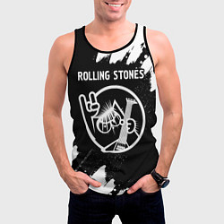 Майка-безрукавка мужская Rolling Stones - КОТ - Краска, цвет: 3D-черный — фото 2