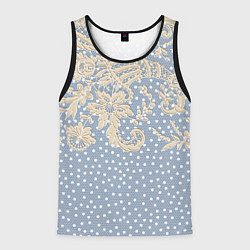 Мужская майка без рукавов Кружево и горошек