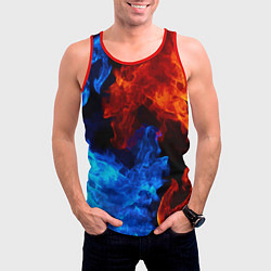 Майка-безрукавка мужская Огонь - Вода Инь - Янь, цвет: 3D-красный — фото 2