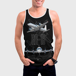 Майка-безрукавка мужская Самолет Ил-18, цвет: 3D-белый — фото 2