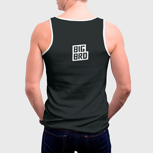 Мужская майка без рукавов Большой братан / 3D-Белый – фото 4