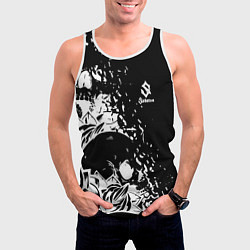 Майка-безрукавка мужская Sabaton - сабатон черепа, цвет: 3D-белый — фото 2