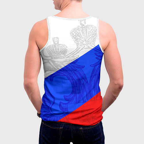 Мужская майка без рукавов RUSSIA - SPORTWEAR - ТРИКОЛОР / 3D-Белый – фото 4