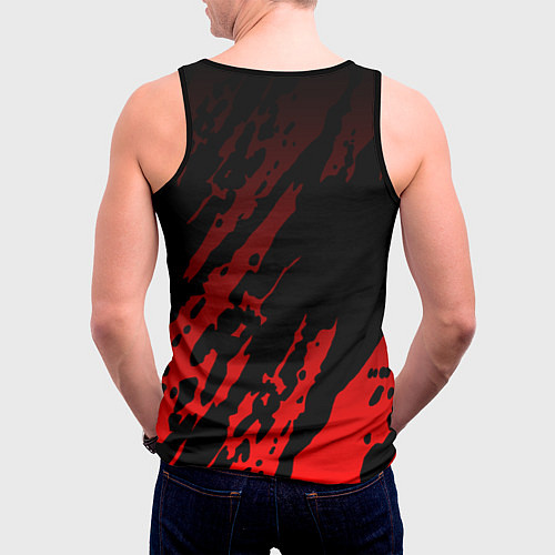 Мужская майка без рукавов Yamaha - Красные пятна / 3D-Черный – фото 4