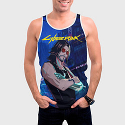 Майка-безрукавка мужская Johnny Cyberpunk2077, цвет: 3D-белый — фото 2