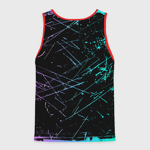 Мужская майка без рукавов ROBLOX неоновый логотип / 3D-Красный – фото 2