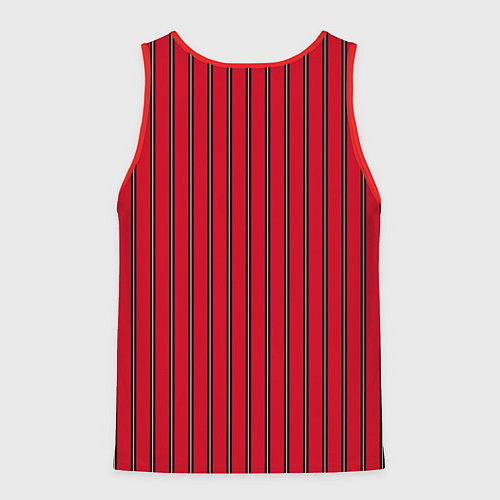 Мужская майка без рукавов Красно-черный узор в полоску / 3D-Красный – фото 2