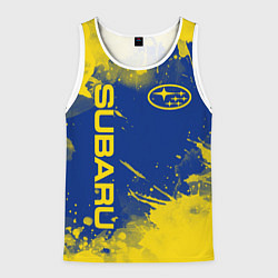 Майка-безрукавка мужская SUBARU - СУБАРУ БРЫЗКИ КЛАССИЧЕСКИЕ, цвет: 3D-белый