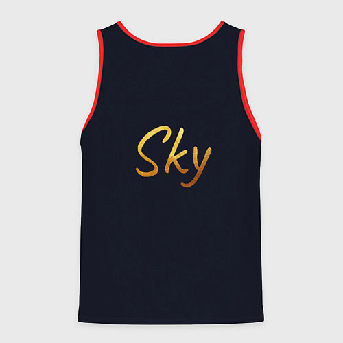 Мужская майка без рукавов Sky Кошачья Маска / 3D-Красный – фото 2