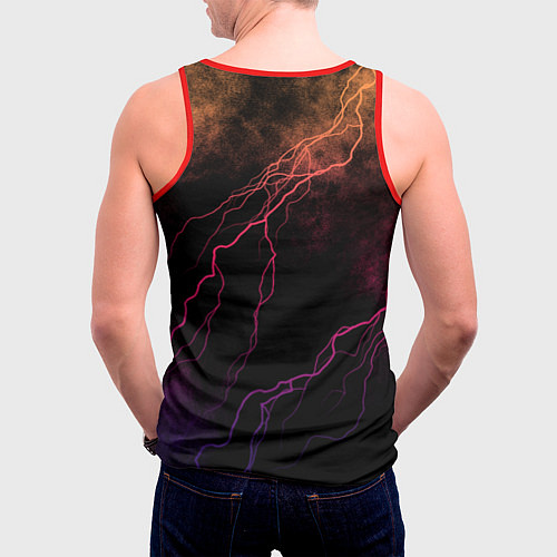 Мужская майка без рукавов V Rising молнии / 3D-Красный – фото 4