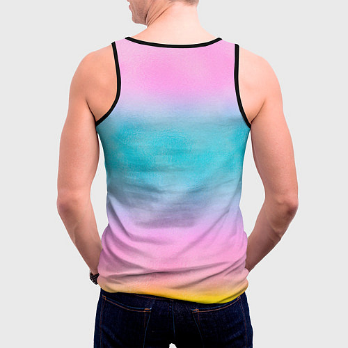 Мужская майка без рукавов Розовая кошечка / 3D-Черный – фото 4