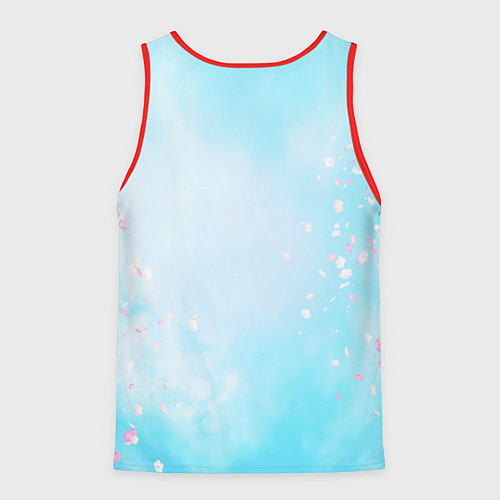 Мужская майка без рукавов Милый поросенок с цветами / 3D-Красный – фото 2