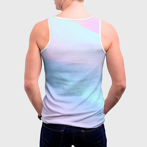 Мужская майка без рукавов Взлетающий единорог / 3D-Белый – фото 4