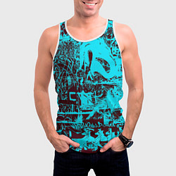 Майка-безрукавка мужская БИРЮЗОВАЯ ПАЛИТРА ЦВЕТА, цвет: 3D-белый — фото 2