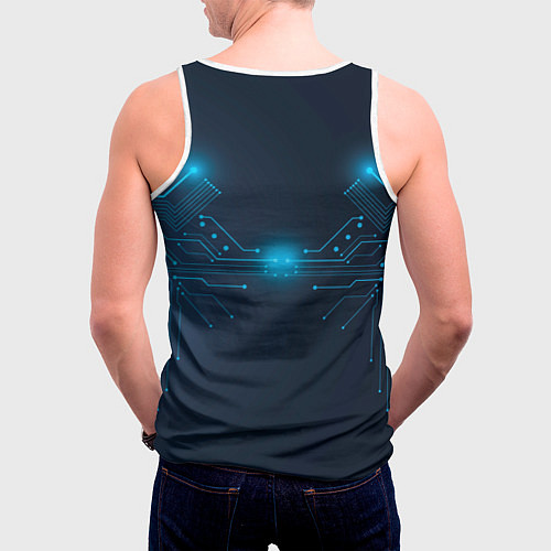 Мужская майка без рукавов Johnny Cyberpunk2077 / 3D-Белый – фото 4