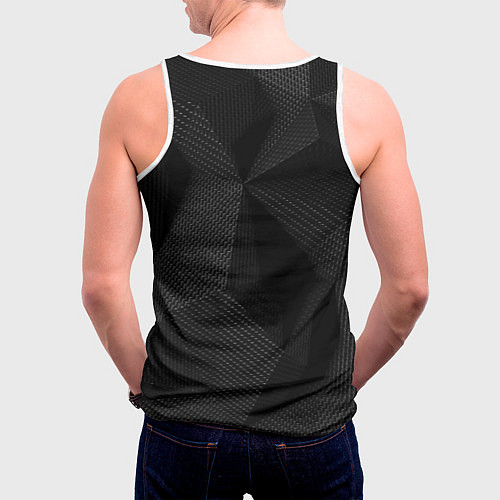 Мужская майка без рукавов КАРБОН ПОЛИГОНЫ / 3D-Белый – фото 4