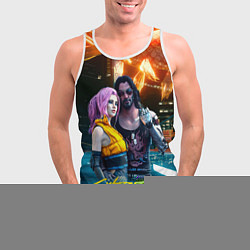 Майка-безрукавка мужская Cyberpunk2077 Johnny Vi girl, цвет: 3D-белый — фото 2