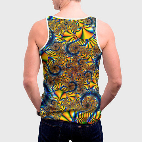 Мужская майка без рукавов FRACTAL COLOR PATTERN / 3D-Белый – фото 4