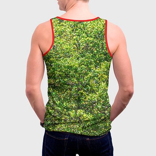 Мужская майка без рукавов Камуфляж Дубки / 3D-Красный – фото 4