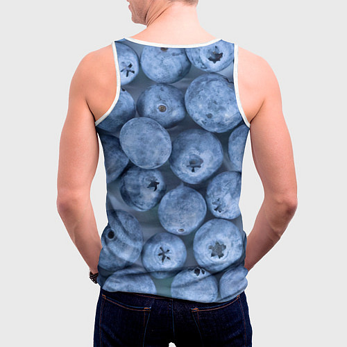 Мужская майка без рукавов Голубика - фон / 3D-Белый – фото 4