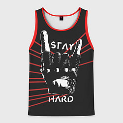 Майка-безрукавка мужская Stay hard, цвет: 3D-красный