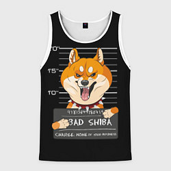 Майка-безрукавка мужская Злая сиба-ину, цвет: 3D-белый
