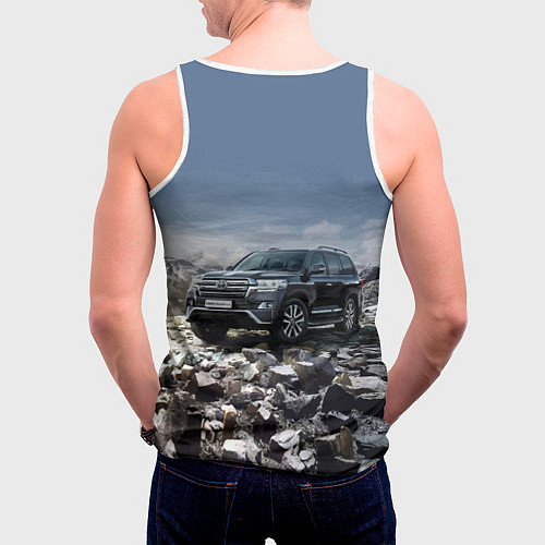 Мужская майка без рукавов Toyota Land Cruiser 200 V8 / 3D-Белый – фото 4