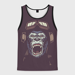 Майка-безрукавка мужская Орущая горилла, цвет: 3D-черный